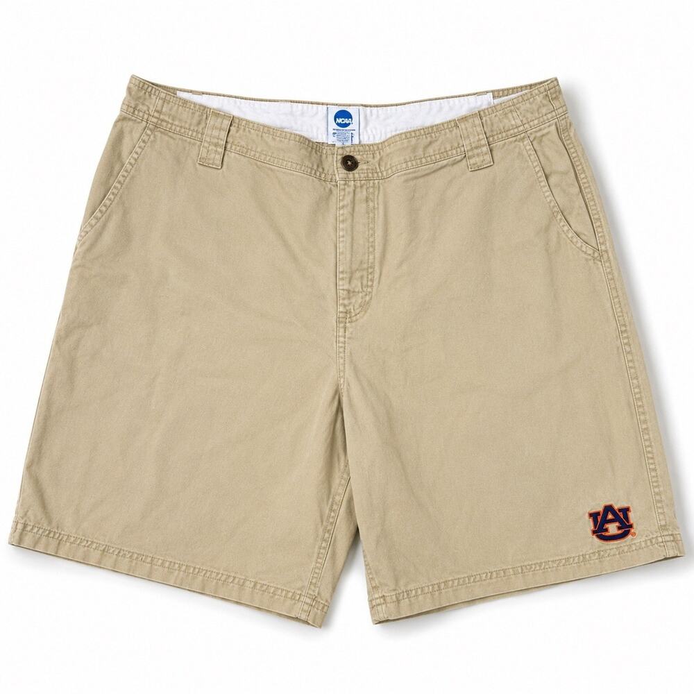 Auburn Tigers NCAA Khaki Chino Shorts Men's XL 40-42 Embroidered Logo Cotton